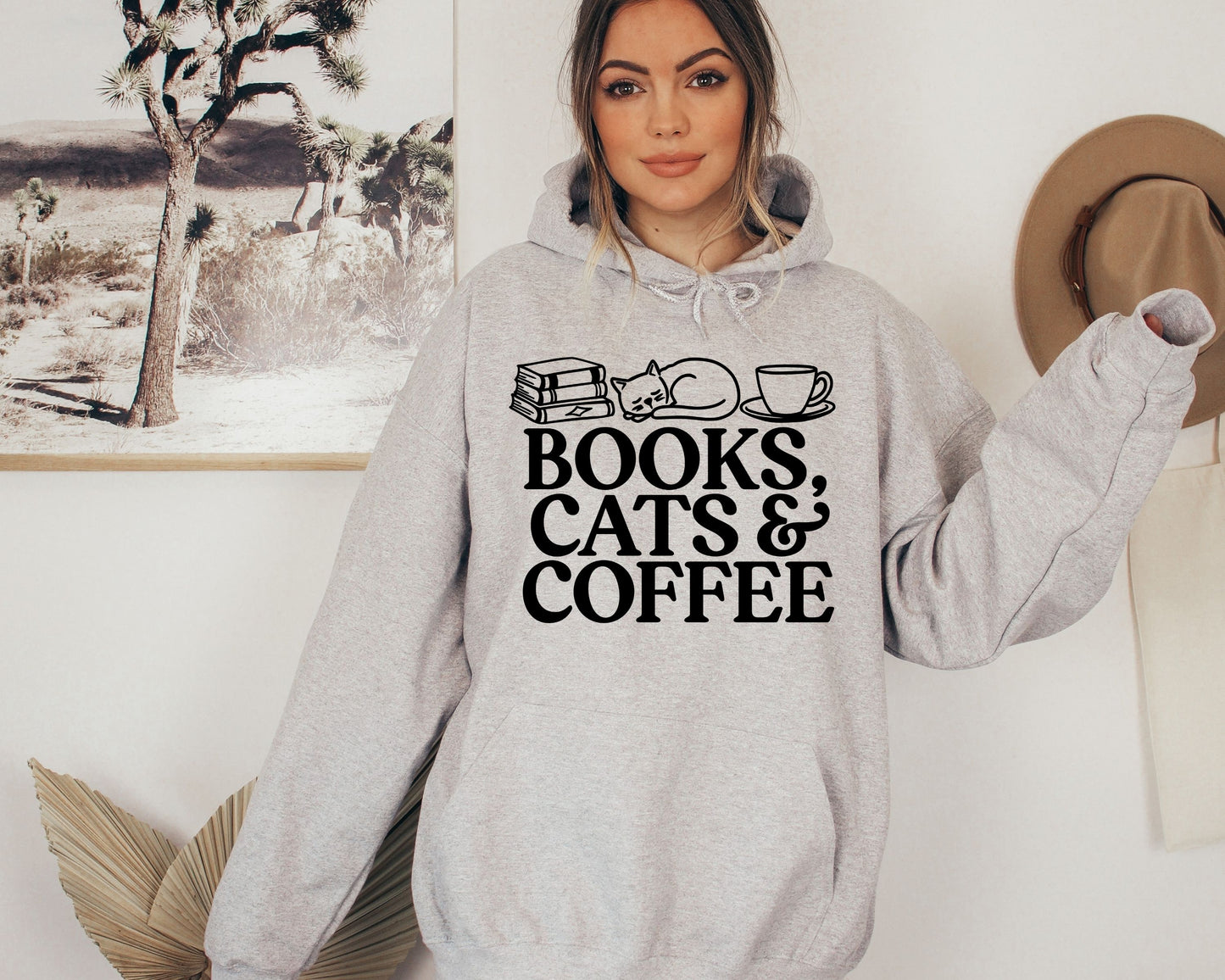 Books, Cats and Coffee Hoodie