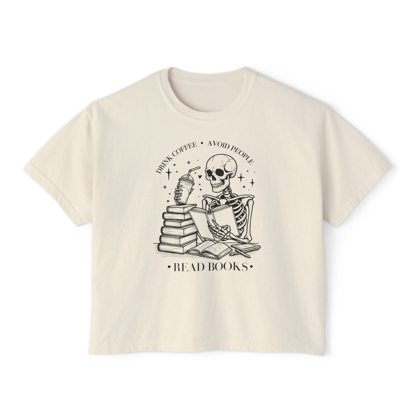 Books, Coffee & No People Crop Top