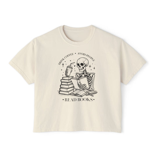 Books, Coffee & No People Crop Top