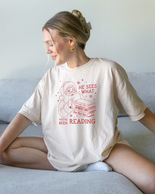 "He Sees What You’ve Been Reading Comfort Colors T-Shirt