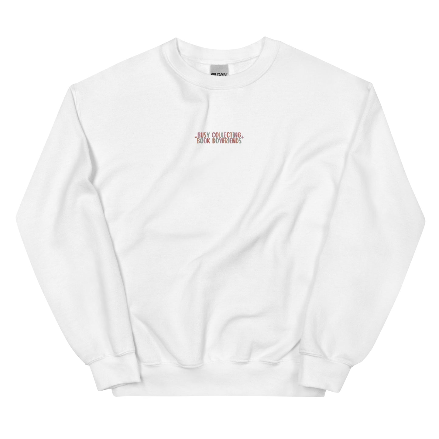 Busy Collecting Book Boyfriends Embroidered Sweatshirt