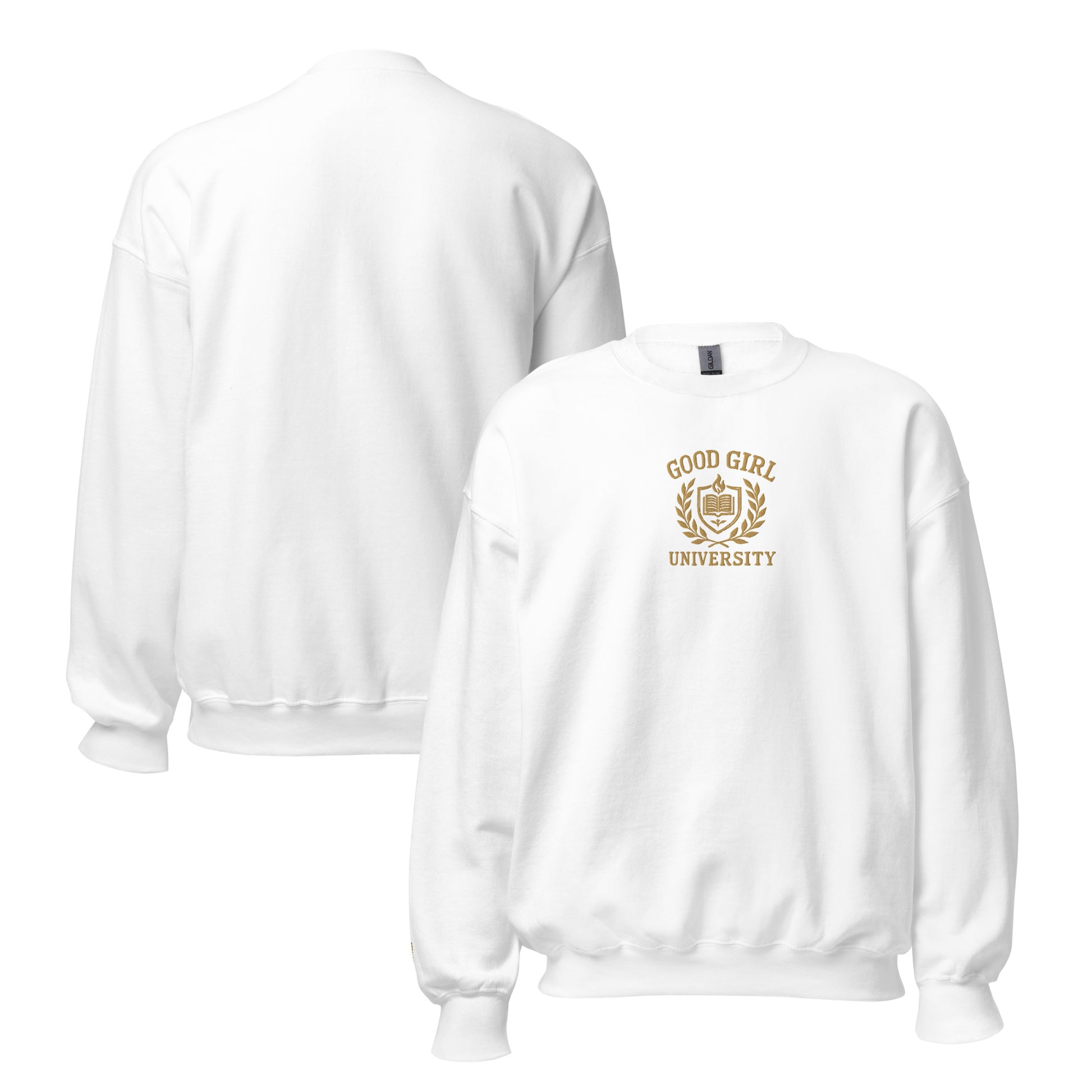 Good Girl University Embroidered Sweatshirt - Thespicyromancebookclub LLC